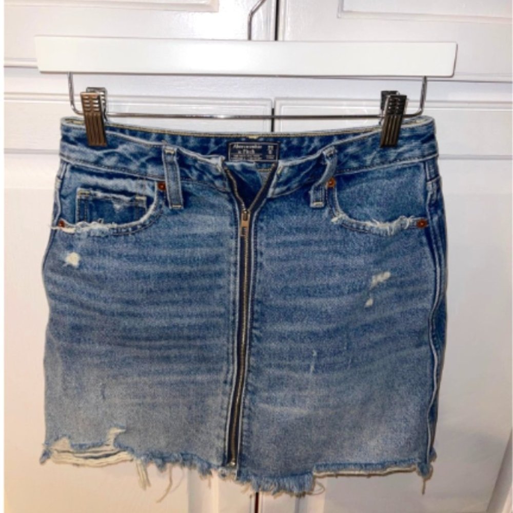 Abercrombie Fitch Denim Skirt Size 25/0 Zoe Natural Rise Vintage A-Line NWOT